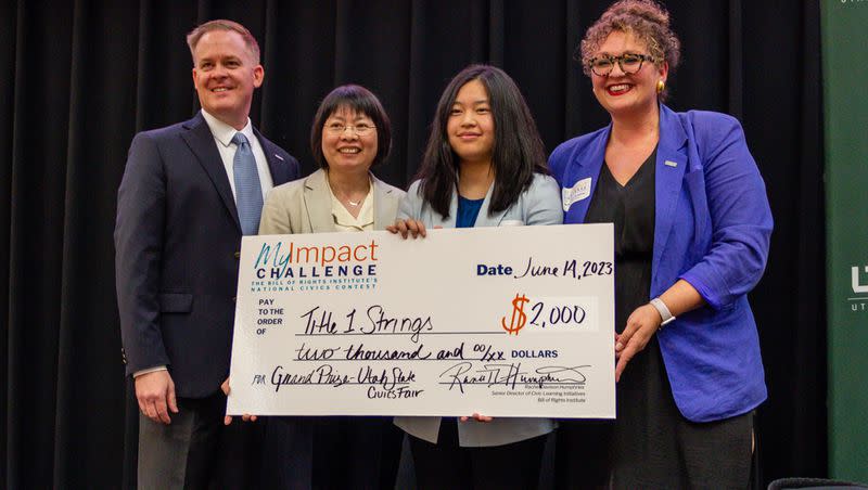 Aubrey Su’s Title I Strings nonprofit won the grand prize in Utah’s MyImpact Challenge in June 2023.