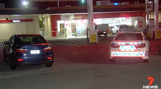 The service station where the 11-year-old allegedly held up a female employee at knife-point. Photo: 7 News