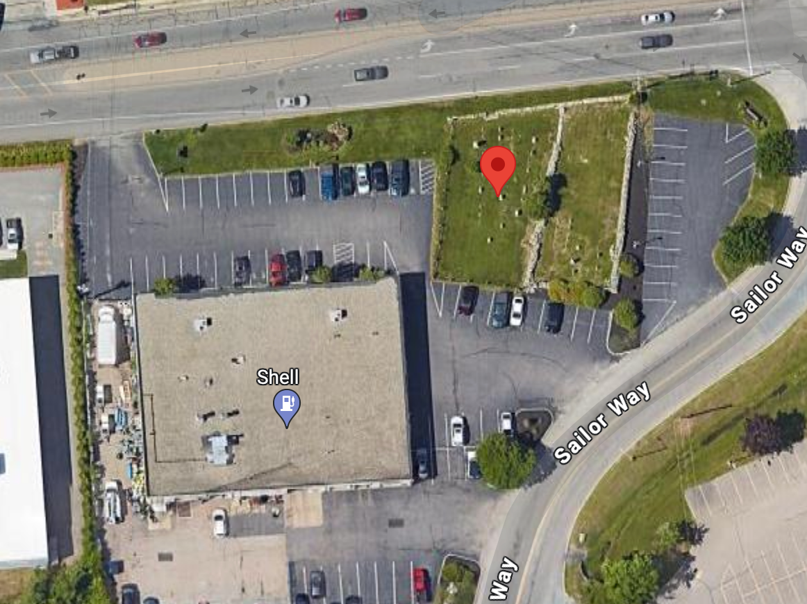The Shell station on Plainfield Pike in Cranston has an oddly shaped parking lot due to the presence of two family burial grounds.