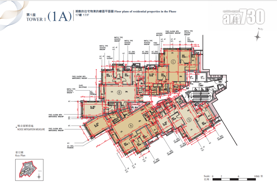 第1座標準樓層每層設8伙，及4部升降機。