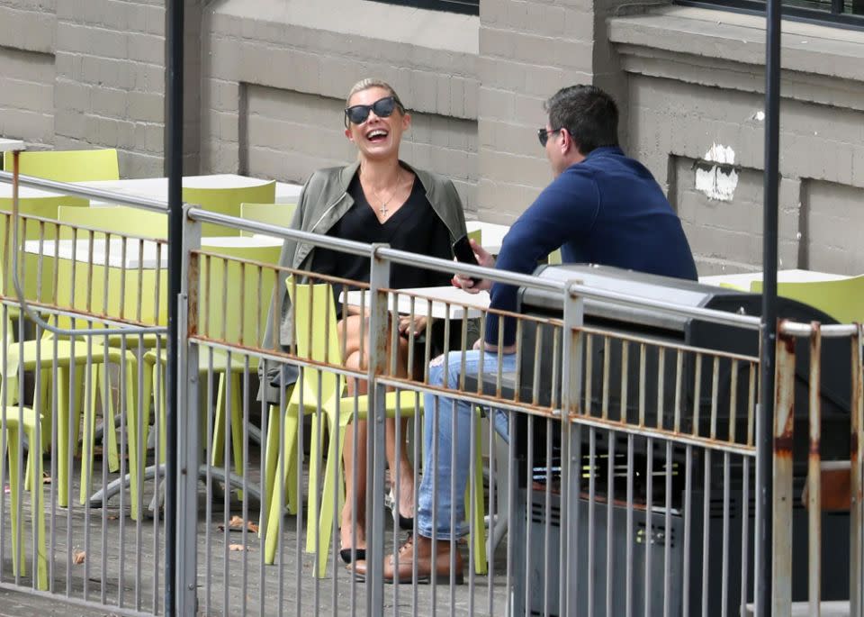 Stu Laundy was spotted out in Sydney with a Sophie Monk lookalike on Thursday. Source: Diimex