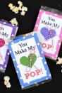 <p>These easy-to-make popcorn Valentines are great for movie-lovers and snack aficionados alike. Who doesn't love a punny card and a treat for later? </p><p><strong><em>Get the tutorial at <a href="https://crazylittleprojects.com/make-heart-pop-valentines-day-idea/" rel="nofollow noopener" target="_blank" data-ylk="slk:Crazy Little Projects;elm:context_link;itc:0;sec:content-canvas" class="link ">Crazy Little Projects</a>. </em></strong></p>