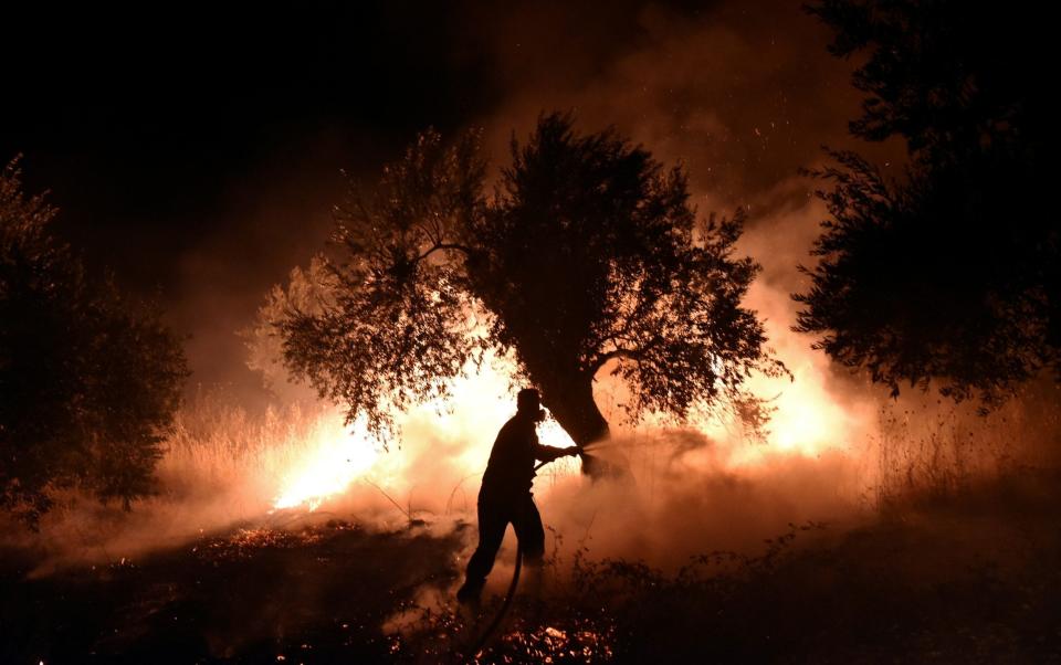 Fires linked to environmental changes caused by global warming have been raging through Greece and parts of Europe - REUTERS