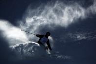 <p>Rohan Chapman-Davies of Australia skis during a FIS Freestyle Ski World Cup 2016/17 Mens Moguls training session </p>