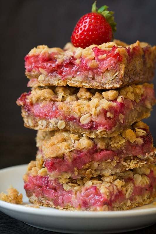 <p>Cooking Classy</p><p>A gooey fruit filling and crumb topping make these irresistible.</p><p><strong>Get the recipe: <a href="https://www.cookingclassy.com/strawberry-rhubarb-crumb-bars/" rel="nofollow noopener" target="_blank" data-ylk="slk:Strawberry Rhubarb Crumb Bars;elm:context_link;itc:0;sec:content-canvas" class="link ">Strawberry Rhubarb Crumb Bars</a></strong></p>
