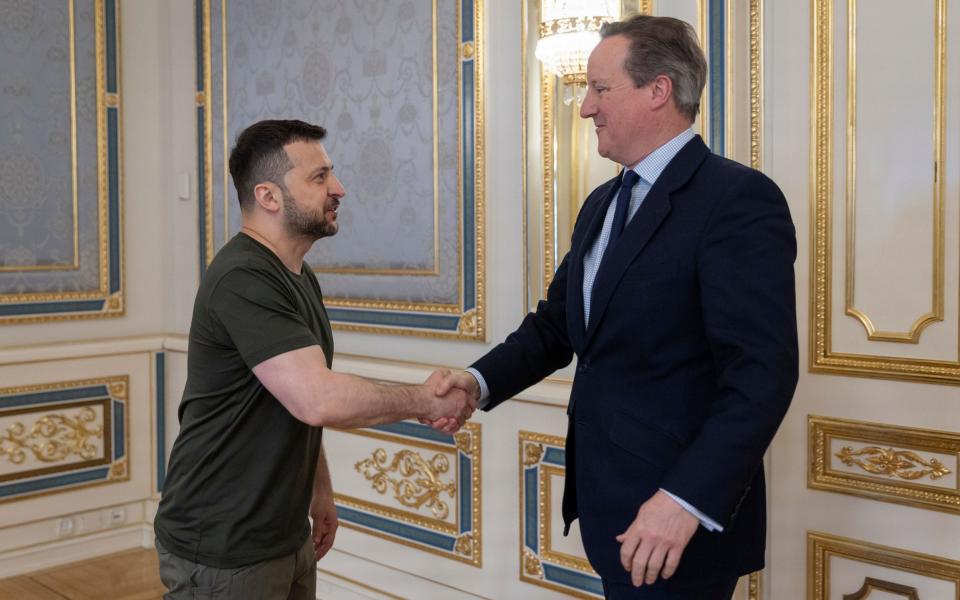 Lord Cameron met with Volodymyr Zelensky on Thursday to discuss weapon supplies for troops