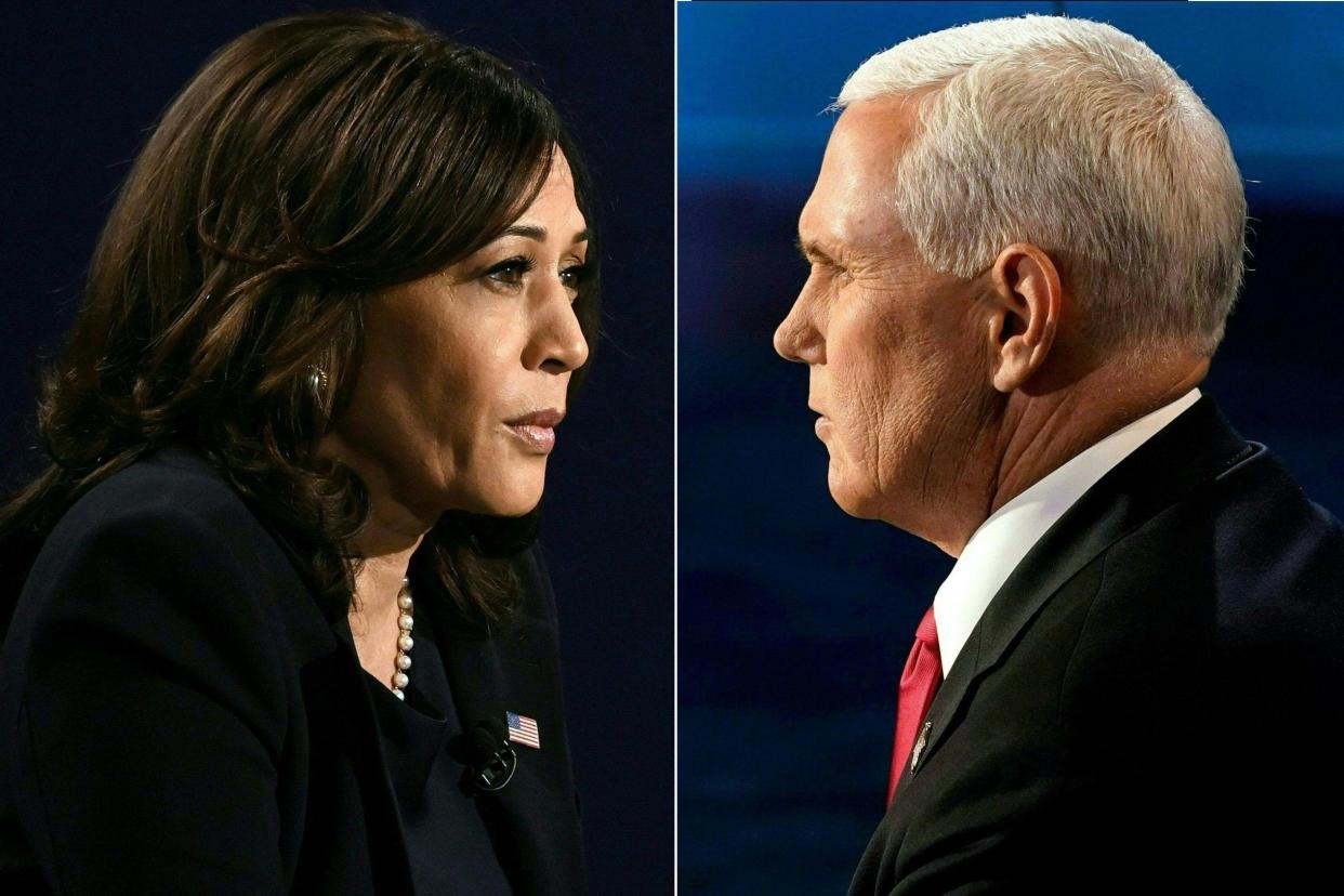 Mike Pence (right) and Kamala Harris went head-to-head for the only vice presidential debate of the US election debate: POOL/AFP via Getty Images