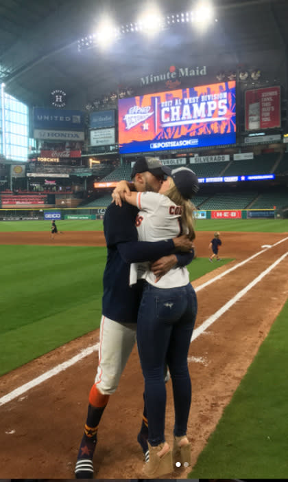 Astros' Carlos Correa Proposes On-Field After World Series Win