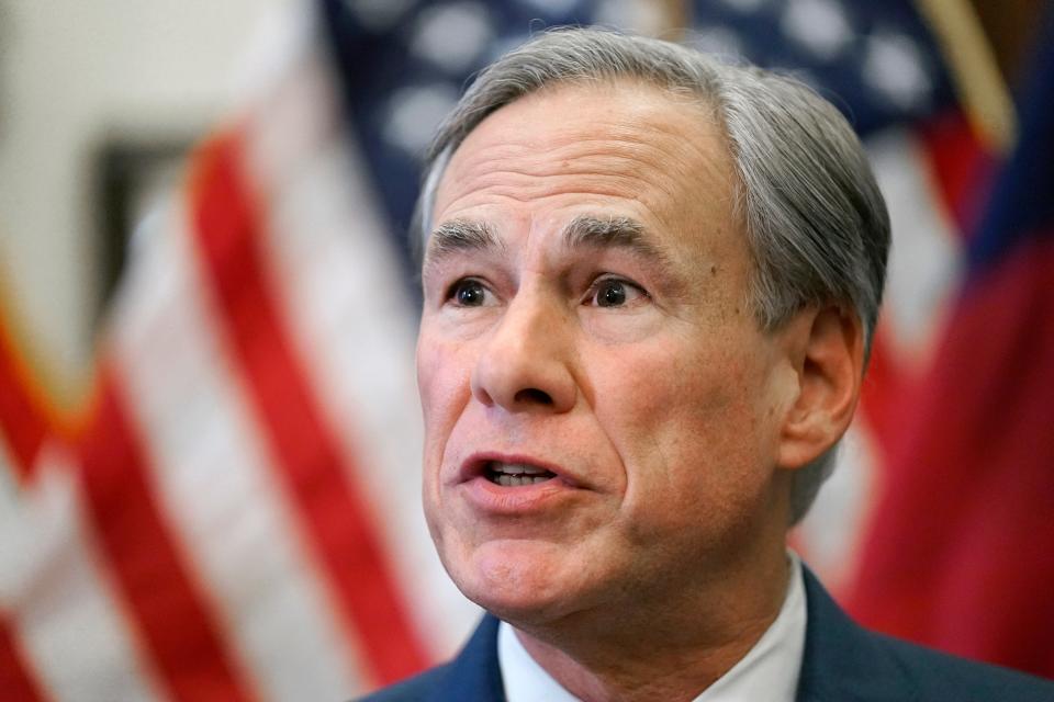 Texas Gov. Greg Abbott speaks at a news conference in June.