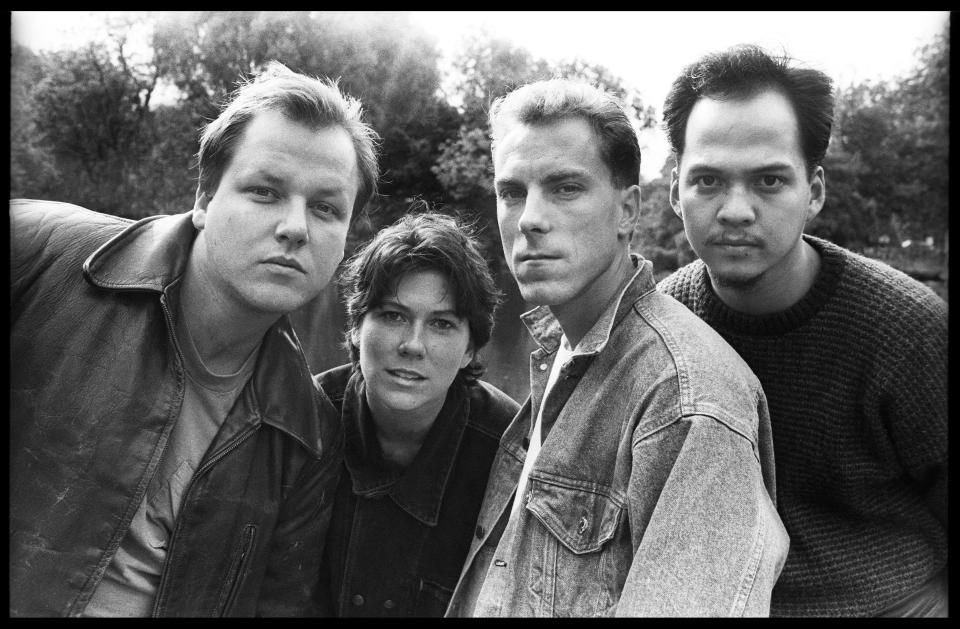 Band members of the Pixies close up shot