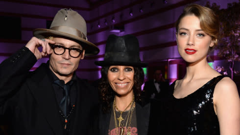 Johnny Depp, Linda Perry and Amber Heard at the Art of Elysium Heaven Gala