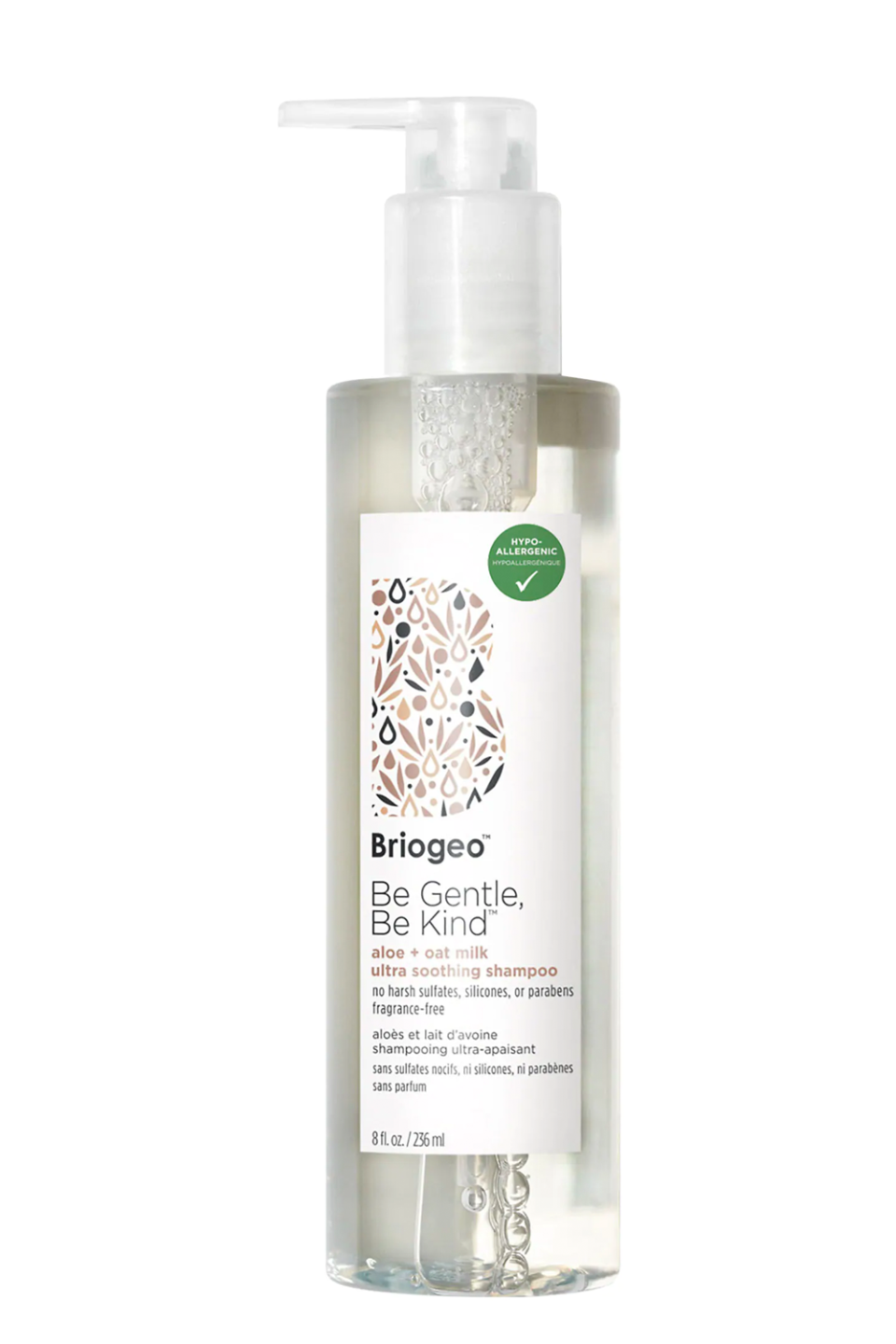 1) Briogeo Be Gentle, Be Kind Aloe + Oat Milk Ultra Soothing Fragrance-Fee Hypoallergenic Shampoo