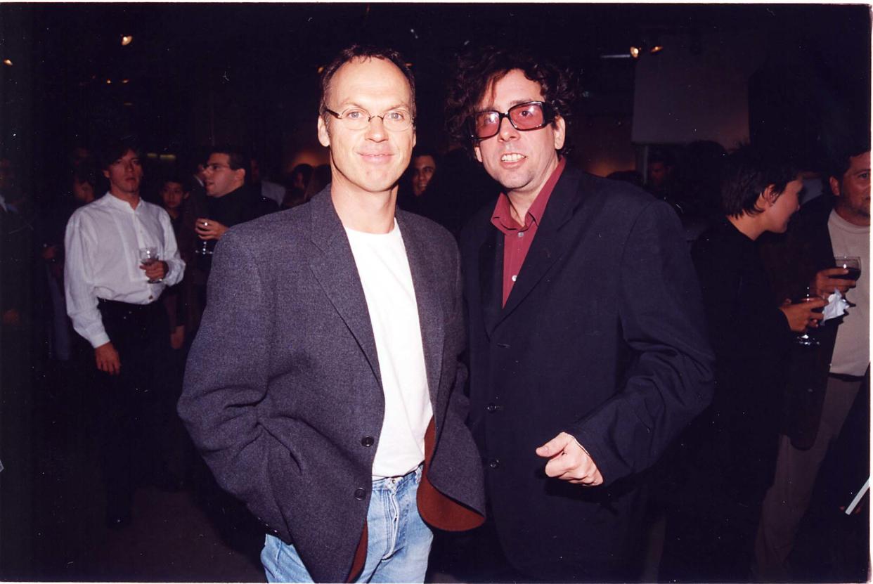 Michael Keaton & Tim Burton during Tim Burton Book Signing at Storyopolis in Los Angeles, California, United States. (Photo by Jeff Kravitz/FilmMagic, Inc)