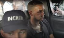 Eddy Vladimir Féliz Garcia, in custody in connection with the shooting of former Boston Red Sox slugger David Ortiz, is transferred by police to court in Santo Domingo, Dominican Republic, Tuesday, June 11, 2019. His lawyer, Deivi Solano, said Féliz Garcia had no idea who he’d picked up and what was about to happen, and that he expected Féliz Garcia would be charged as an accomplice to an attempted murder. (AP Photo/Roberto Guzman)