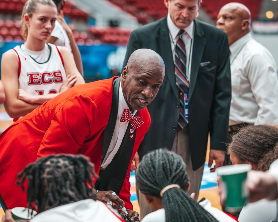 The ECS girls basketball team defeated University Christian 59-43 in the Class 2A state semifinals on Feb. 27, 2023. The Sentinels secured a spot in Thursday's state championship game.