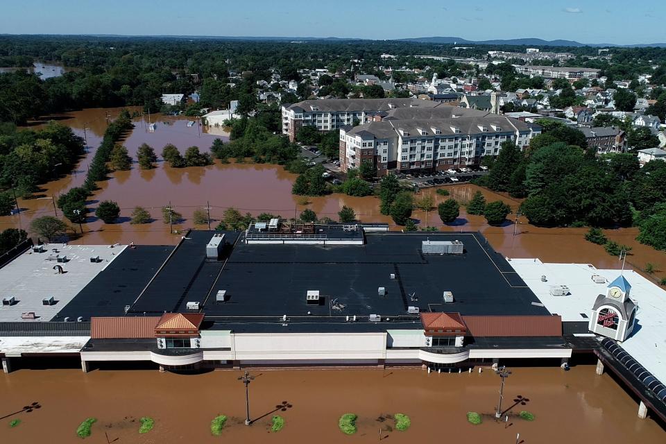 Tropical Depression Ida brought an unprecedented amount of rain to Northern New Jersey. Route 206 and the Raritan Mall are flooded in Raritan, N.J. on Thursday Sept. 2, 2021. 