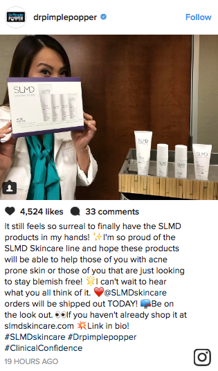 Dermatologist Dr. Sandra Lee, also known as Dr. Pimple Popper, launched her SLMD skin-care line, which includes cleanser, acne treatments, and moisturizer.