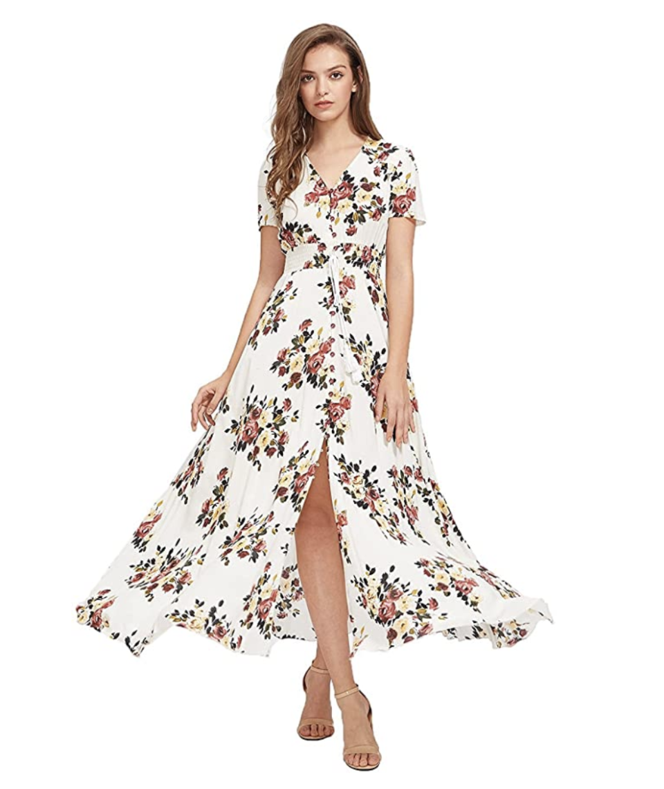 3) Split Flowy Maxi Dress