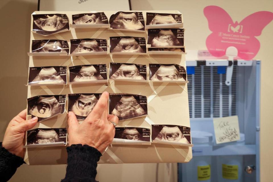 File art: Pamphlets and other literature about adoption, family planning and breastfeeding are displayed at the Respect Life crisis pregnancy center.