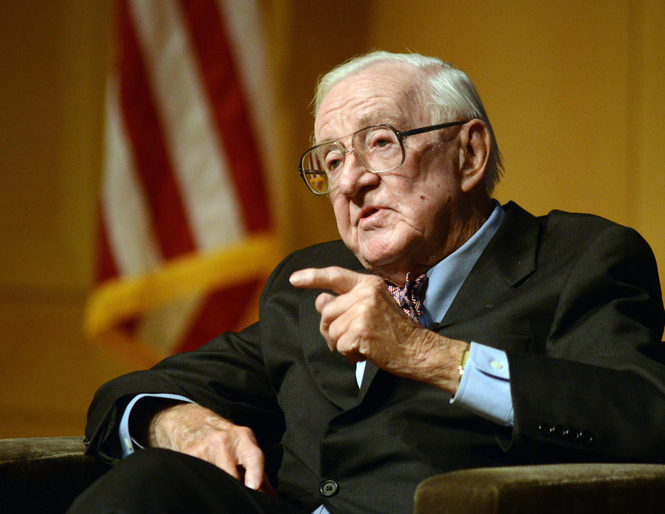 Justice Stevens&nbsp;wrote the majority opinions in two cases in the mid-2000s that checked the executive authority of the George W. Bush administration. (Photo: William Thomas Cain via Getty Images)