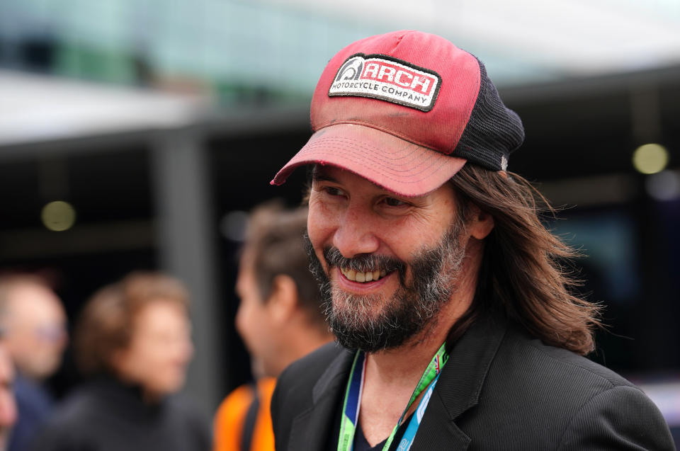 Keanu Reeves ahead of the British Grand Prix 2022 at Silverstone, Towcester. Picture date: Saturday July 2, 2022.