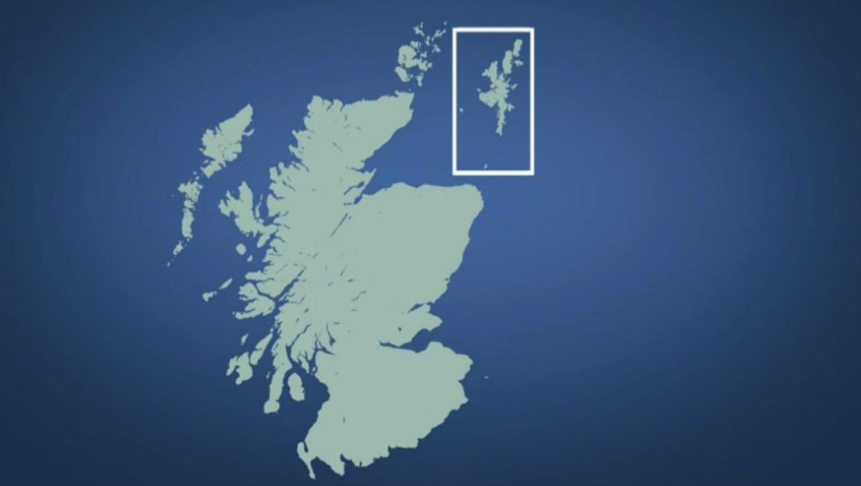 Allowed no more: The traditional boxed map showing the Shetland Islands (BBC)