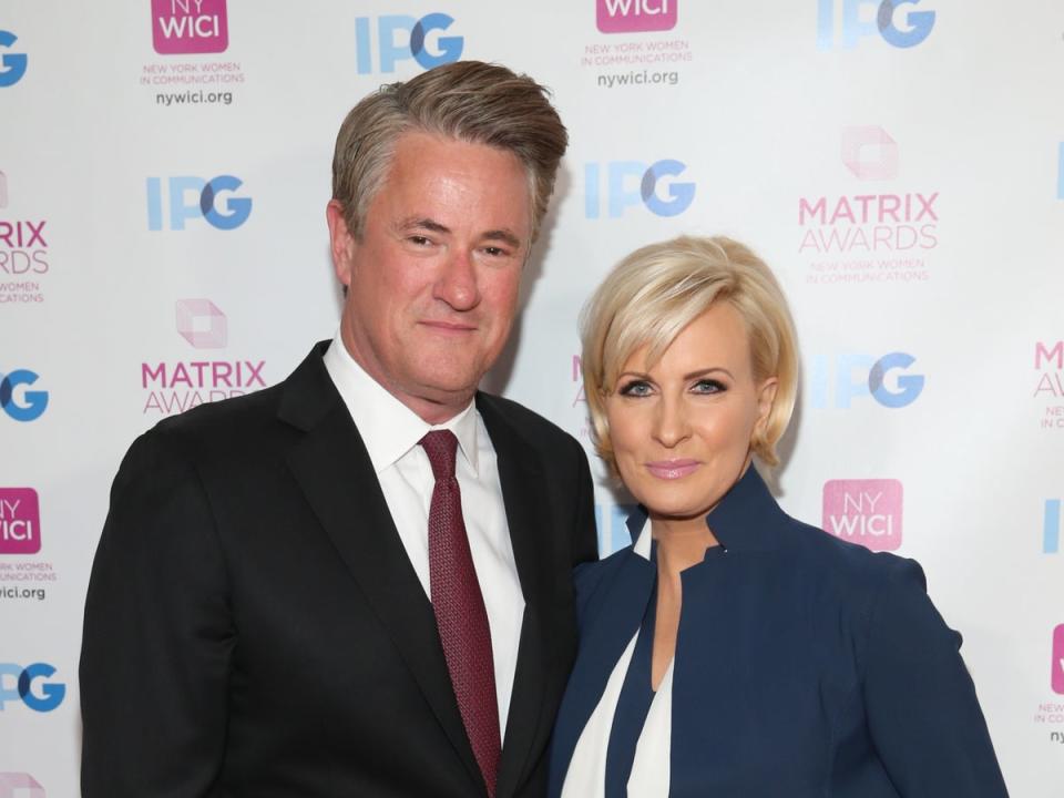 Joe Scarborough and Mika Brzezinksi attend the 2018 Matrix Awards on 23 April 2018 in New York City (Rob Kim/Getty Images)