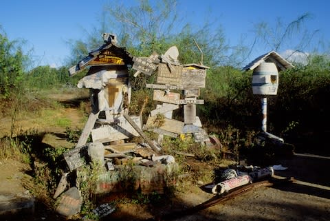 The makeshift post box on Floreana Island - Credit: ALAMY