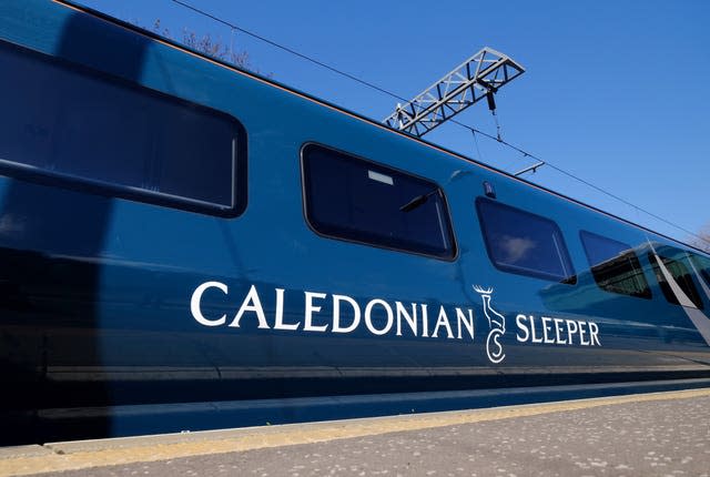 A Caledonian Sleeper train at Edinburgh Waverley