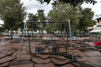 <p>A playground after it was hit by a flood earlier this week at Mandra town, west of Athens, on Saturday, Nov. 18, 2017. (Photo: Yorgos Karahalis/AP) </p>