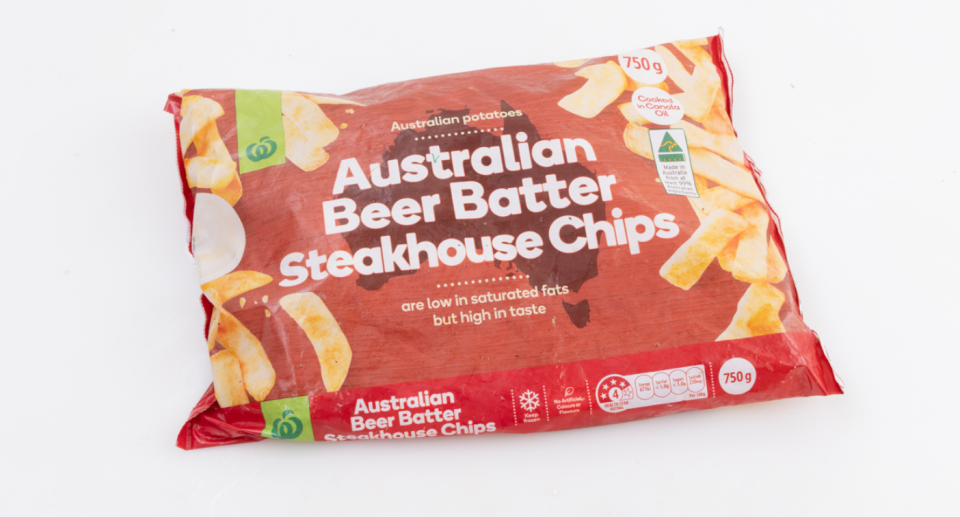 Woolworths' steakhouse chips rated highest in the beer-battered chips category. Photo: CHOICE