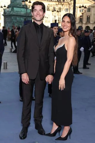 <p>Pascal Le Segretain/Getty</p> John Mulaney and Olivia Munn at Vogue World: Paris.