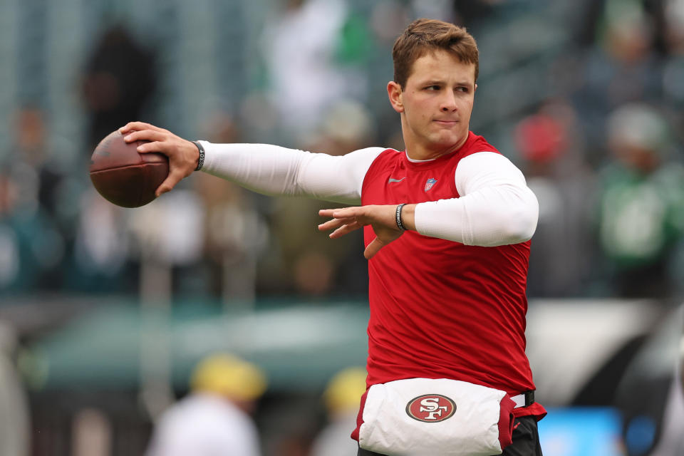 Brock Purdy enters training camp as San Francisco's starting quarterback. (Bill Streicher/Reuters)