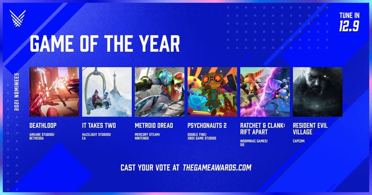 El premio a los mejores videojuegos del año (Los VIdeo Game Awards) se entregarán el 9 de diciembre en Los Angeles