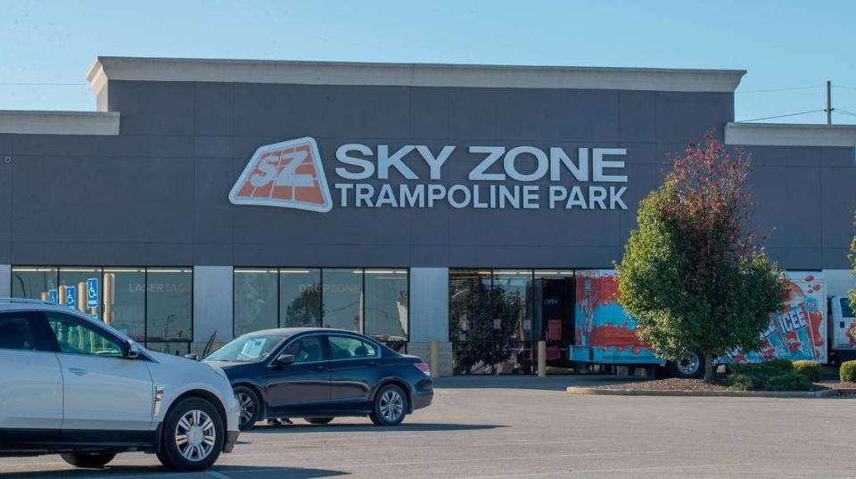 Sky Zone is at 10850 Lincoln Trail in Fairview Heights, site of the former Hobby Lobby. It’s part of a chain of indoor trampoline parks with freestyle bouncing, dodgeball and fitness programs. It also has laser tag.