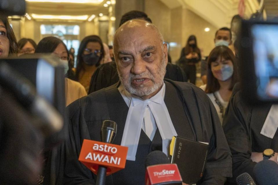 After today’s decision, lawyer for the six Malaysian mothers, Datuk Gurdial Singh Nijar informed the Court of Appeal that his clients would be appealing to the Federal Court. — Picture by Shafwan Zaidon