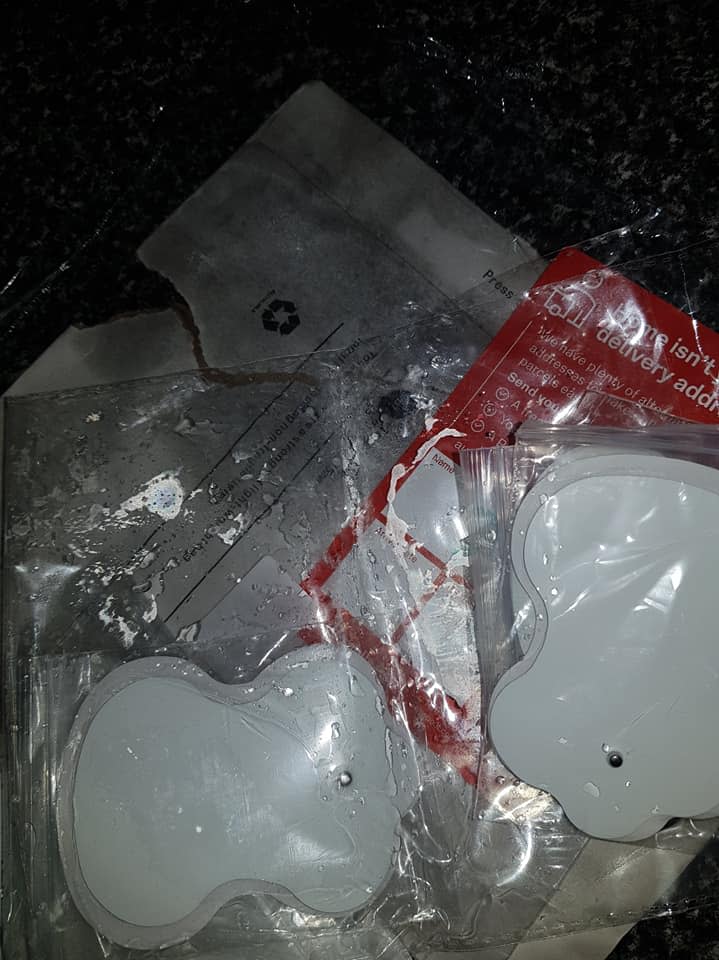 The Australia Post customer claimed her already soaked parcel was then sealed in plastic. Source: Facebook