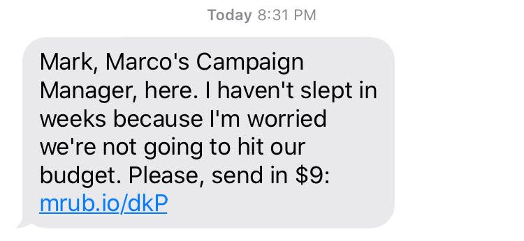 Marco Rubio campaign text