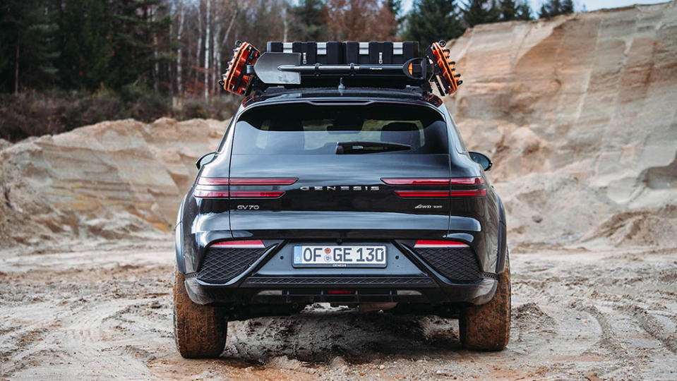 The Genesis x Delta Geländesport GV70 Project Overland from behind