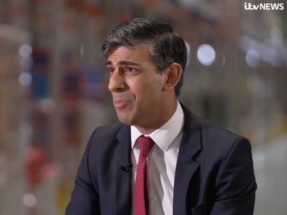 Rishi Sunak told ITV’s Robert Peston that the UK needed to stop ‘medicalising the everyday challenges and anxieties of life' (ITV)