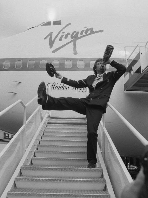 Richard Branson inaugurates his new airline Virgin Atlantic Airways (Getty)