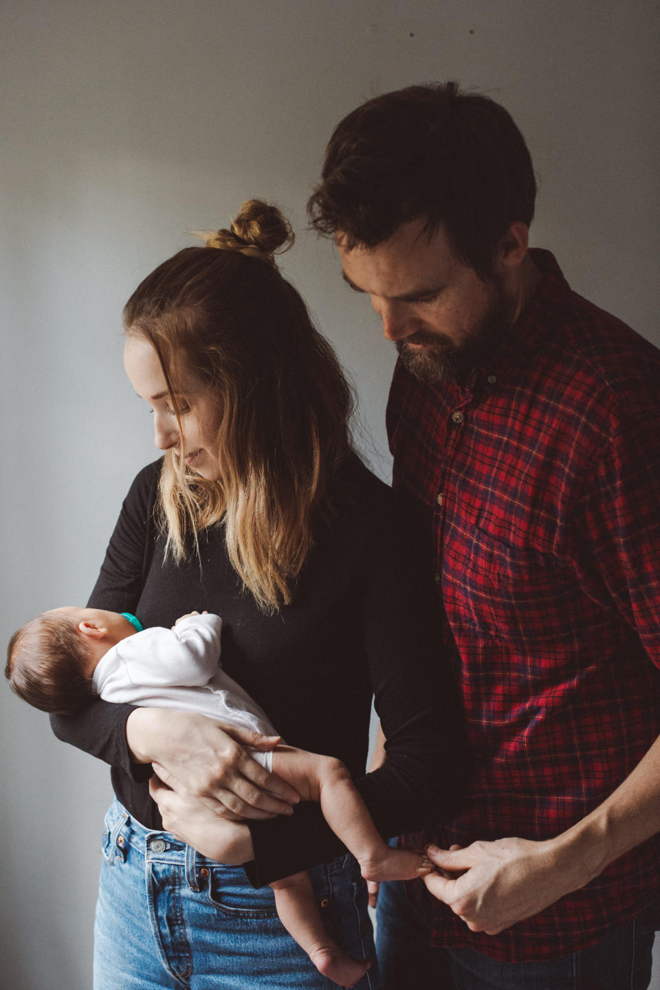 Tyler Hilton and Megan Park with their baby daughter, Winnifred. (Steve Cowell)