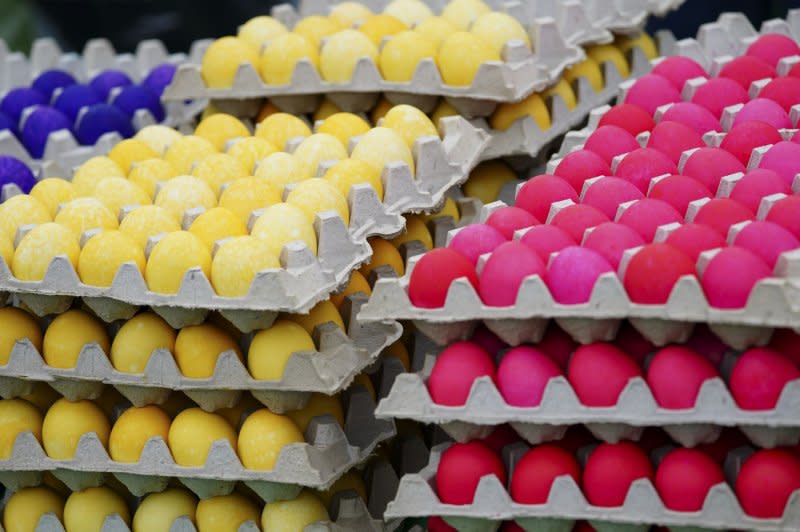 CBP officials warn travelers that cascarones, a popular Easter egg tradition in Mexico and the U.S. Southwest, are restricted in an effort to prevent the further spread of Newcastle disease, a highly contagious and potentially fatal viral disease affecting birds and poultry. File Pool Photo by Shawn Thew/UPI