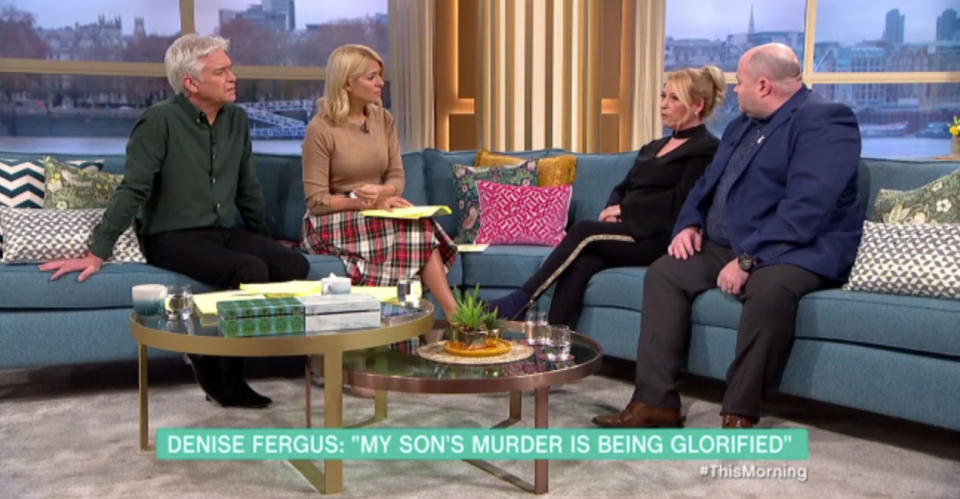 Denise and Stuart Ferguson appearing on Thursday’s ‘This Morning.’ (ITV Pictures)