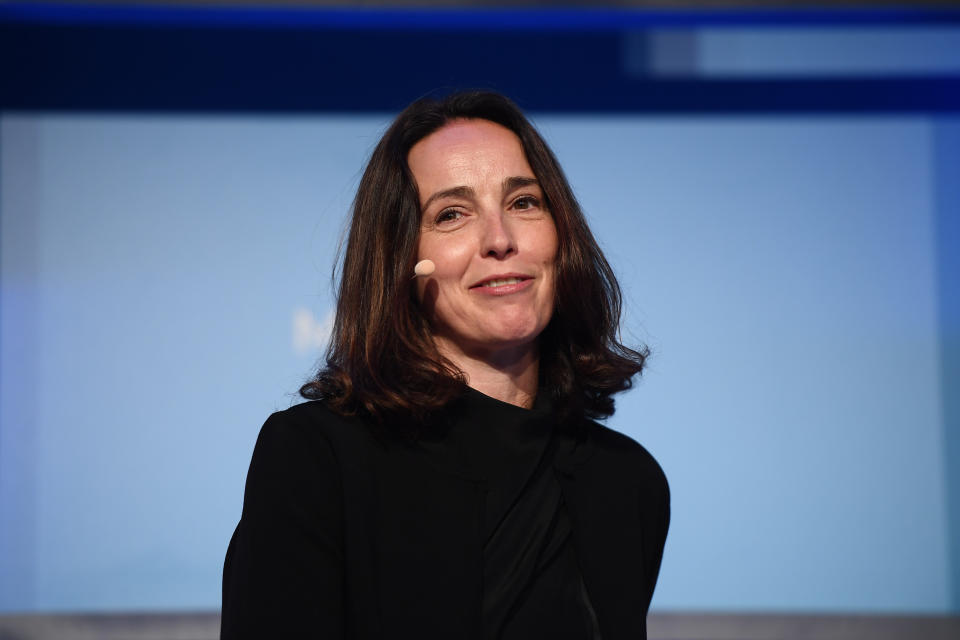 Dublin , Ireland - 12 June 2018; Sarah Friar, CFO, Square, on Centre Stage during day one of MoneyConf 2018 at the RDS Arena in Dublin. (Photo By Stephen McCarthy/Sportsfile via Getty Images)