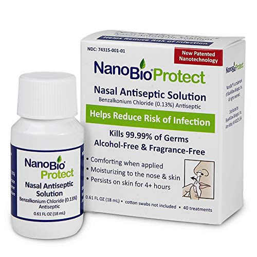NanoBio Protect Nasal Antiseptic | Reduces the risk of respiratory infection | Kills 99.99% of Germs | 8 Hours of Protection | Safe for Kids, Daily Use| Nasal Sanitizer | Nasal Disinfectant | 40+ Uses (Amazon / Amazon)