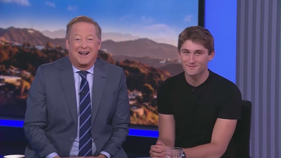 Sam Rubin with his son Colby on the KTLA 5 Morning News.