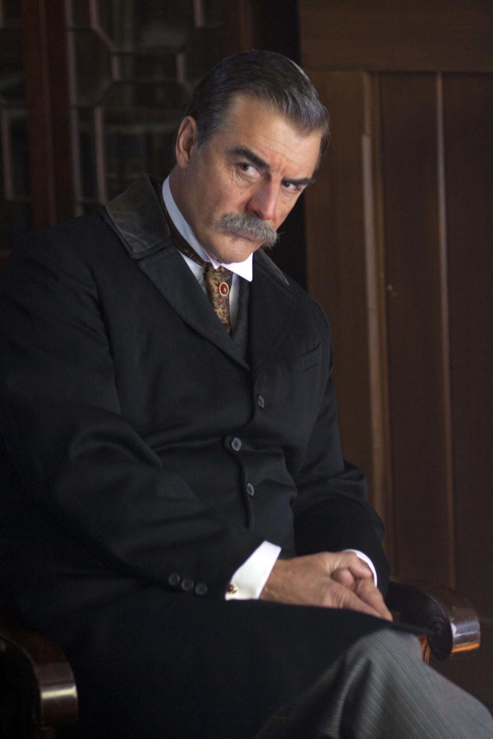 This image released by Encore shows actor Chris Noth portraying J.P. Morgan in a scene from the Encore cable channel 12-hour miniseries, "Titanic: Blood and Steel." The series will premiere on six consecutive nights, with two episodes airing back to back, on Encore beginning Monday at 8 p.m. EDT. (AP Photo/Encore)