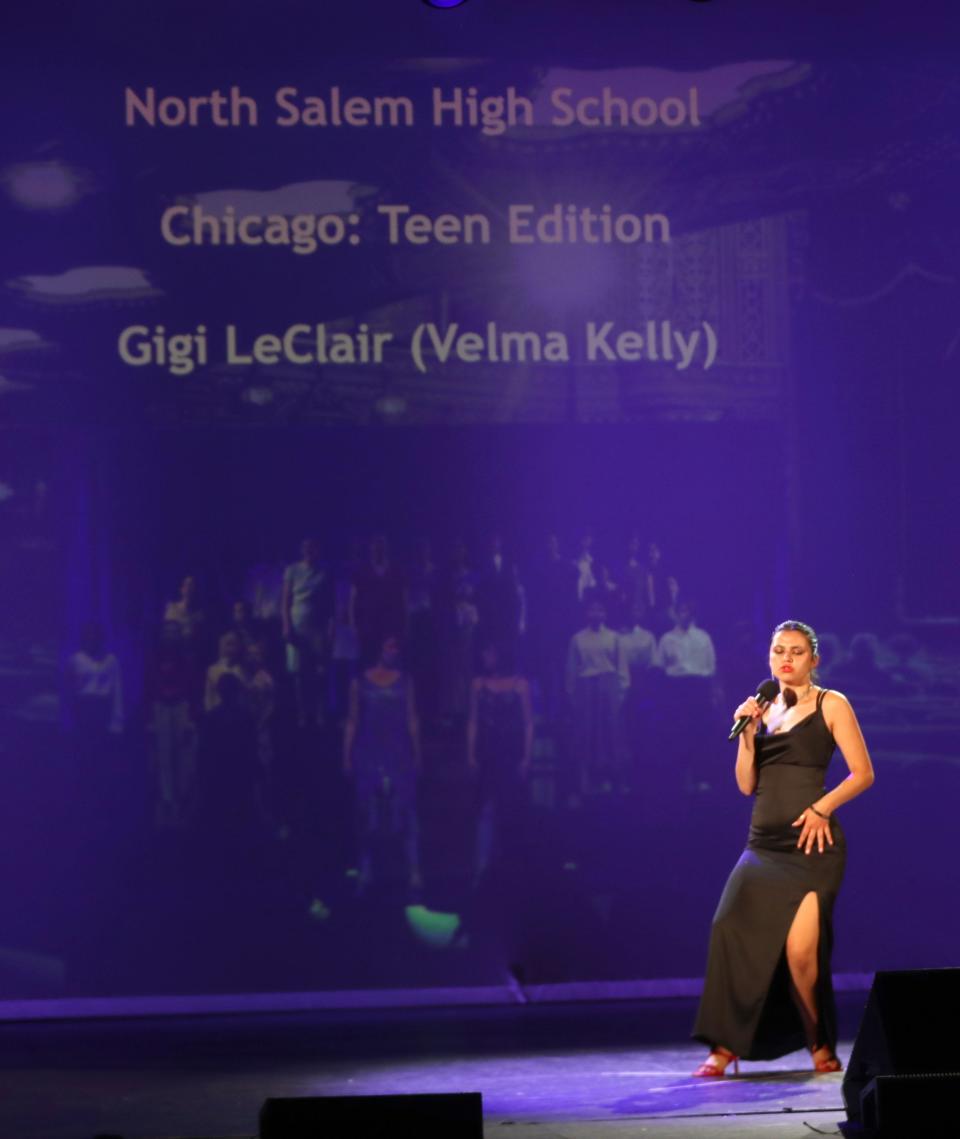 Gigi LeClair of North Salem High School performs "All That Jazz" from "Chicago" at the 2023 Metro Awards at Tarrytown Music Hall on June 12, 2023.