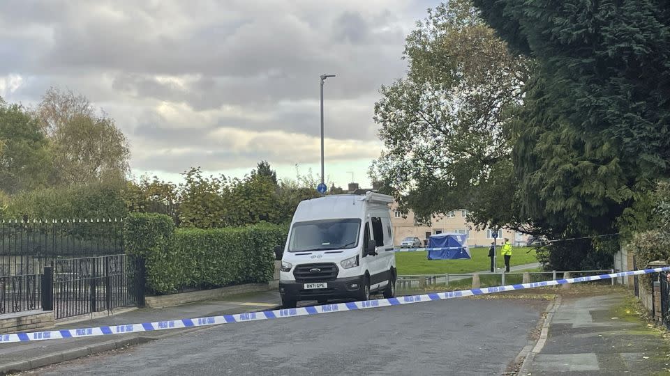 A forensics tent and police cordon in East Park, off Laburnum Road, Wolverhampton, where Shawn Seesahai, 19, died in November 2023 after being stabbed. - Stephanie Wareham/Press Association/AP